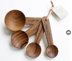 Kitchen Style At Home Teak Utensils Measuring Spoons Wood Kitchen