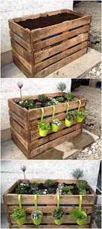 Wooden Pallet Planter Plan 1 Jardin Rustique Jardiniere En Bois Jardins