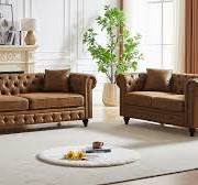 Amazon.com: Modern Chesterfield Sofa Couch, 63.5-inch Tech ...