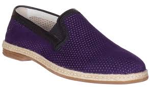 Dolce Gabbana Mens Purple Suede Perforated Loafers Slip On Flats Shoes