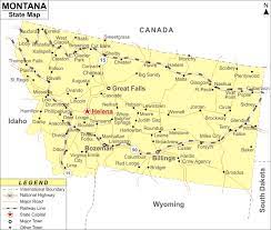 Montana Map With Cities And Rivers Montana Map Map Of Montana State Usa Highways Cities Roads Rivers
