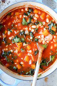 Winter Vegetable Minestrone Soup Floating Kitchen Recipe Soup Recipes Winter Vegetables Vegetarian Minestrone Soup