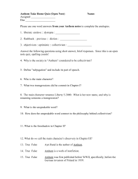 Ayn Rand'S Anthem, Chapter 2 Task Cards By Spedder Together | Tpt