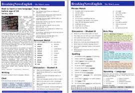 U.s., world, entertainment, health, business, technology, politics, sports. Breaking News English 2 Page Mini Lesson Language Learning