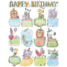 Safari Friends Happy Birthday Chart