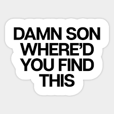 Check spelling or type a new query. Damn Son Where Did You Find This Sarcastic Teen Sticker Teepublic Uk