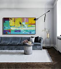 When the gesso is fully dried, you are ready to paint! Original Artwork Extra Large Abstract Painting Horizontal Palette Knife Contemporary Art Panoramic Canvas Painting Giant Canvas