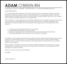 Mental Health Nurse Cover Letter Sample Cover Letter Templates Examples