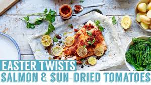See tasty seasoning and marinade ideas for salmon fillets, with tips and reviews from home cooks. Salmon With Sun Dried Tomatoes Easter Twists Youtube