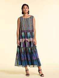 Abbigliamento online taglie comode elegante e casual per una donna curvy alla moda. Silk Dress Purple Marina Rinaldi