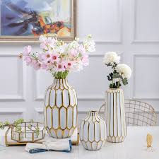 Browse 261 photos of dining table decor ideas. Nordic Ins Electroplating Ceramic Vase Dining Table Flower Arrangement Hotel Model Room Decoration Ornament Soft Crafts Zoppah Com Zoppah Online