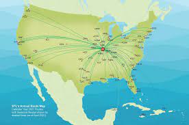 The calculation of flight time is based on the straight line distance from florida to pennsylvania (as the crow flies), which is about 914 miles or 1 471 kilometers. Non Stop Service St Louis Lambert International Airport