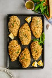 Mix your mayo with the parmesan cheese and coat both sides of the breast. Baked Breaded Chicken Easy Peasy Meals