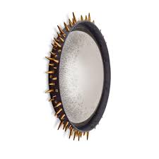 Black And Gold Round Convex Mirror Experience The Celestial Convex Mirror X Large At L Objet Time Honored Techniques And Ageless Design Convex Mirror Mirror Mirror Inspiration