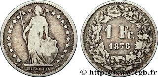 It is also legal tender in the italian exclave of campione d'italia. Switzerland 1 Franc Helvetia 1876 Berne Fwo 208592 World Coins