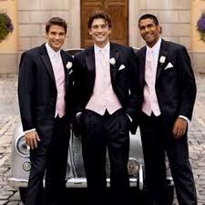 Black And Pink Suit Photo Via Project Wedding Pink Groomsmen Wedding Suits Men Black Light Pink Wedding