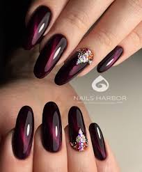 Burgundy Cat Eye Nail Design Nails Design With Rhinestones Cat Eye Nails Rhinestone Nails