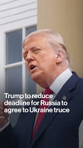 "I'm very disappointed in President Putin.", President Trump says he will  reduce the 50-day deadline for Russia to agree to a ceasefire with Ukraine.  bloom.bg/4o8OWjt