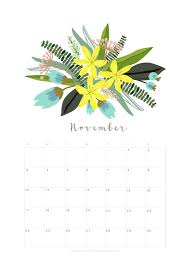 Printable November 2019 Calendar Monthly Planner 2 Designs Flowers Modern Calendar Monthly Planner Calendar Printables November Calendar