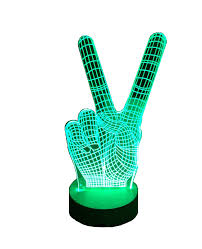 This is our peace sign led silhouette. 3d Optical Illusion Desk Lamp Night Light For Home Decor Green Color 3d Led Glow Light Decoration Gift Peace Hand Sign Buy Online In Saint Vincent And The Grenadines At Saintvincent Desertcart Com
