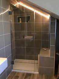 Frameless Loft Shower Enclosure Loft Bathroom Small Attic Bathroom Small Bathroom Makeover