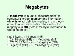 A unit of computer information…. What Is The Meaning Of Megabyte In Computer