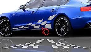 2x Seitenaufkleber Xl Rennflagge Autoaufkleber Seitenstreifen Aufkleber 39 Autos Animales