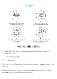 Cannot be used in conjunction with any other afterpay offer. Afterpay Buy Now Pay Later Online And In Store