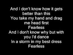 Lyrics to 'fearless' by pink floyd. Taylor Swift Fearless Lyrics Youtube