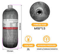 TUXING Carbon Fiber Gas Cylinder 2L 4500PSI 300Bar 30MPA PCP Air Tank Scuba  Diving PCP Cylinder HPA Condor
