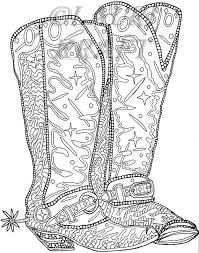 Downloads are subject to this site's term of use. Cowboy Cowgirl Boots Ranch Farm Printable Adult Coloring Book Etsy