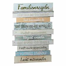 Mobel Wohnen Wandbild Familenregeln Plankenschild Wanddeko Spruche Shabby 35 X 50 Cm Bunt Mdf Dekoration