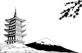 Japanese Gallery For Asian Black And White Clip Art Japanese Pagoda Japan Image Art