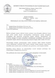 Demikian informasi yang dapat kami bagikan mengenai contoh surat lamaran kerja ke dinas pertanian. Surat Edaran Terkait Pendidikan Dan Pelatihan Penguatan Kepala Sekolah Dispendik Kota Surabaya