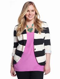 Black And White Striped Blazer Plus Size Black White Striped Blazer Eloquii S S2013 Stacked Curvy Plussize Black N White Blazer Striped Blazer White Blazer Outfits