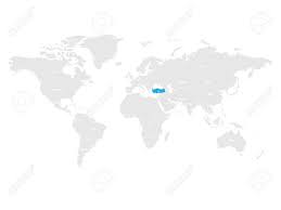 Mapa mural turquía 150 x 80 cm. Turquia Marcada Por Azul En Gris Mapa Politico Mundial Ilustracion Vectorial Ilustraciones Vectoriales Clip Art Vectorizado Libre De Derechos Image 90933907
