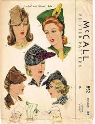 A3 Pdf Digital Download Delivery Only 852 Vintage Mccall Etsy In 2021 1940s Hats 1940s Hat Hats Vintage