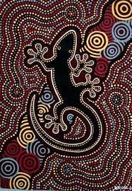 Gecko Did You Know All Aboriginal Artwork Relates To The Dream Time All Have Lessons In Aboriginal Dot Painting Aboriginal Painting Indigenous Australian Art