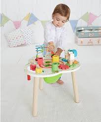 A Sturdy Action Packed Play Table For Your Child To Explore Baby Activity Table Activity Table Wooden Baby Toys