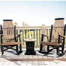 Grandpa S Favorite Poly Amish Rocking Chair Set Of 2 Comfortable Patio Furniture Amish Rocking Chairs Outdoor Furniture