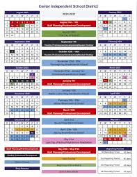 Editable, printable 2021 calendars with week number, us federal holidays, space for notes in word, pdf, jpg. Center Isd Calendar Set For 2020 2021 School Year Center Light And Champion