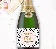 Food labels (with blanks for extra items) ready to pop round cutouts (for cake pops, labels, favors and more!) thanks for popping by round cutouts. Free Baby Shower Mini Champagne Label Template About To Pop Instant Download Printable Printable Market