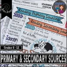 Reading Primary And Secondary Sources Doodle Notes And Stations Primary And Secondary Sources Doodle Notes Secondary Source