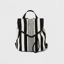Black And White Striped Backpack Purse Striped Pointed Flap Backpack Universal Thread Black White Flap Backpack Black And White Backpacks White Backpack