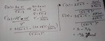 Apabila fx = x kuadrat min 1 per x + 1 maka f aksen x adalah. Diketahui Fungsinya F X 2x 1 Per Akar X 3 Dan F X Turunan Pertama F X Nilai F 4 Brainly Co Id