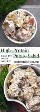 Ok, we know what you're thinking. High Protein Potato Salad Gluten Free Low Fat Healthy Helper