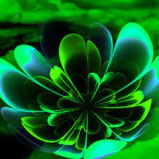 Fantasy Flower Made From Fractal Work In Intense Green Gradient Flexible Dimensions Wallpaper Background Green Duvet Covers Cloth Napkin Seasonal Event