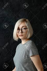 18 best hairstyles for older women who wear glasses. Model Blonde With Short Hair Wearing Glasses Photographed In Stock Photo Picture And Royalty Free Image Image 70935935