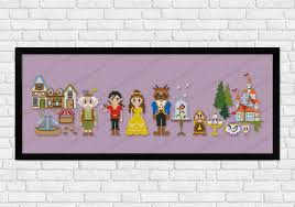 Beauty and the beast cross stitch patterns. Beauty And The Beast Epic Storybook Princesses Digital Cross Stitch Pattern