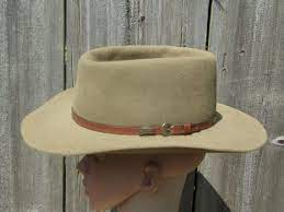 Vintage Tan Wide Brim Akubra Dawn Under Cowboy Hat Australian Wool Felt Band Snowy River Western Hat Size 60 Safari Bush Mili Cowboy Hats Vintage Cowboy Akubra